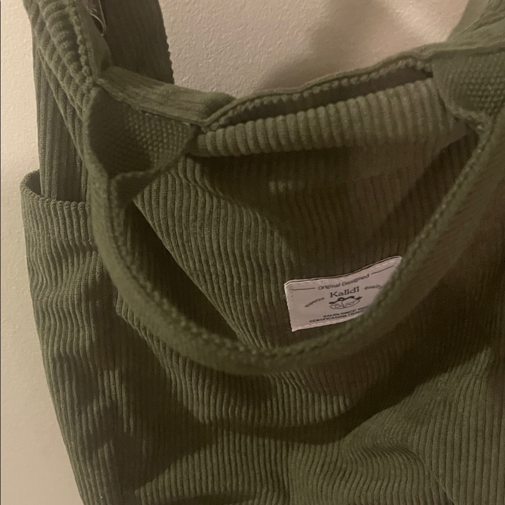 Forest Green Corduroy Tote Bag - Picture 3 of 8